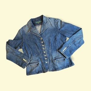 Vintage Ralph Lauren women’s fitted jean jacket size large